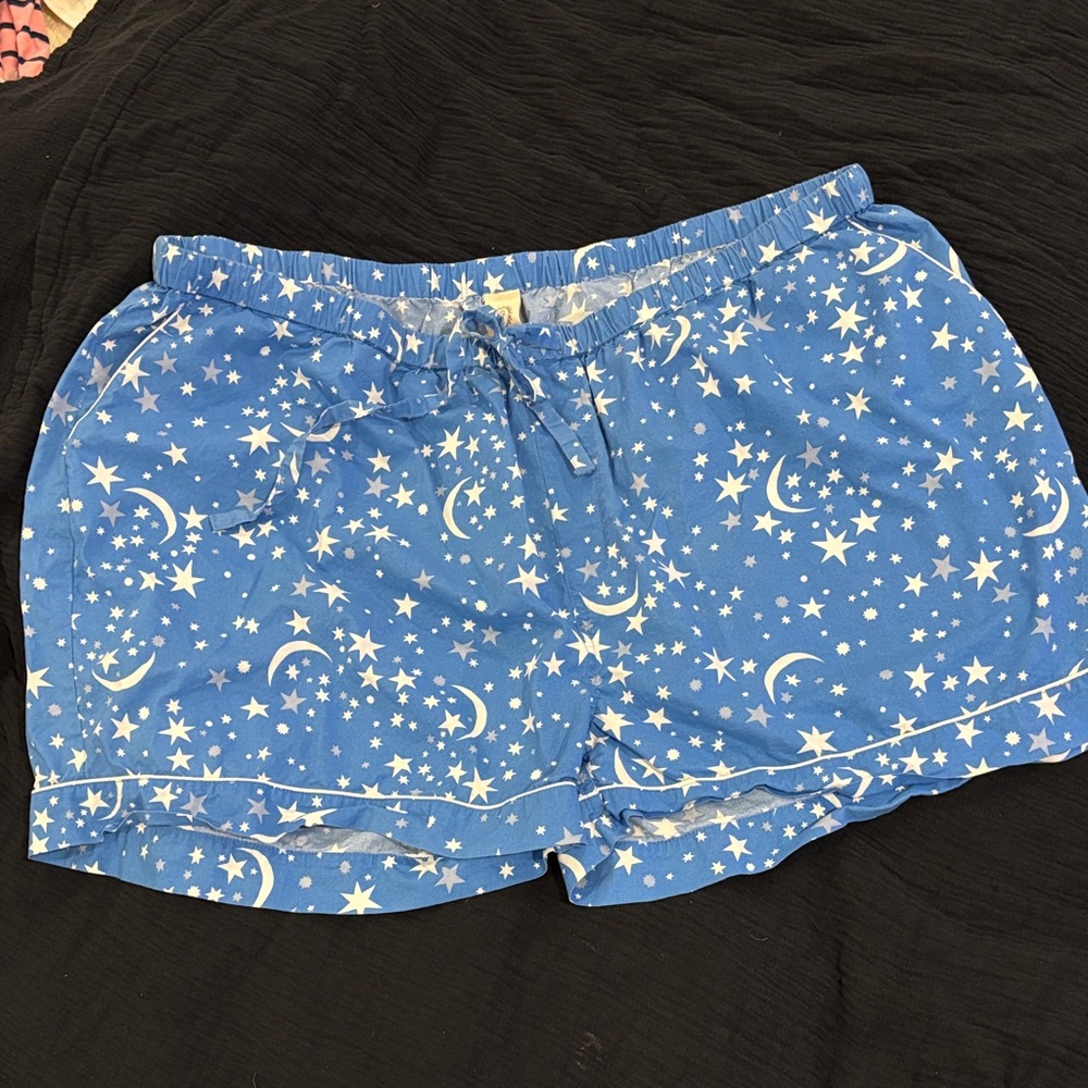 Blue Star and Moon Print Shorts